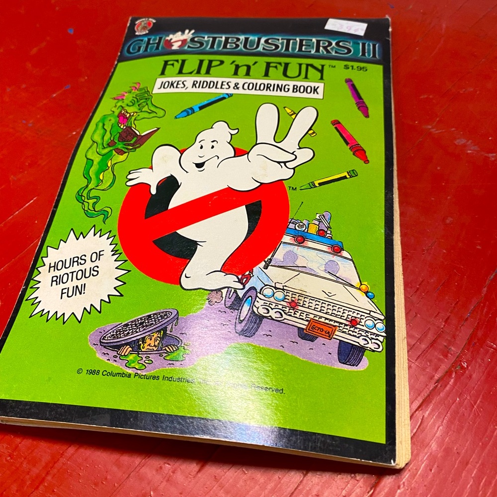 GHOSTBUSTERS II FLIP N FUN JOKES RIDDLES COLORING BOOK 1988